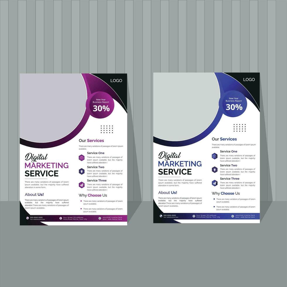conjunto de design de modelo de panfleto de folheto de negócios. modelo de folheto corporativo tamanho a4 vetor