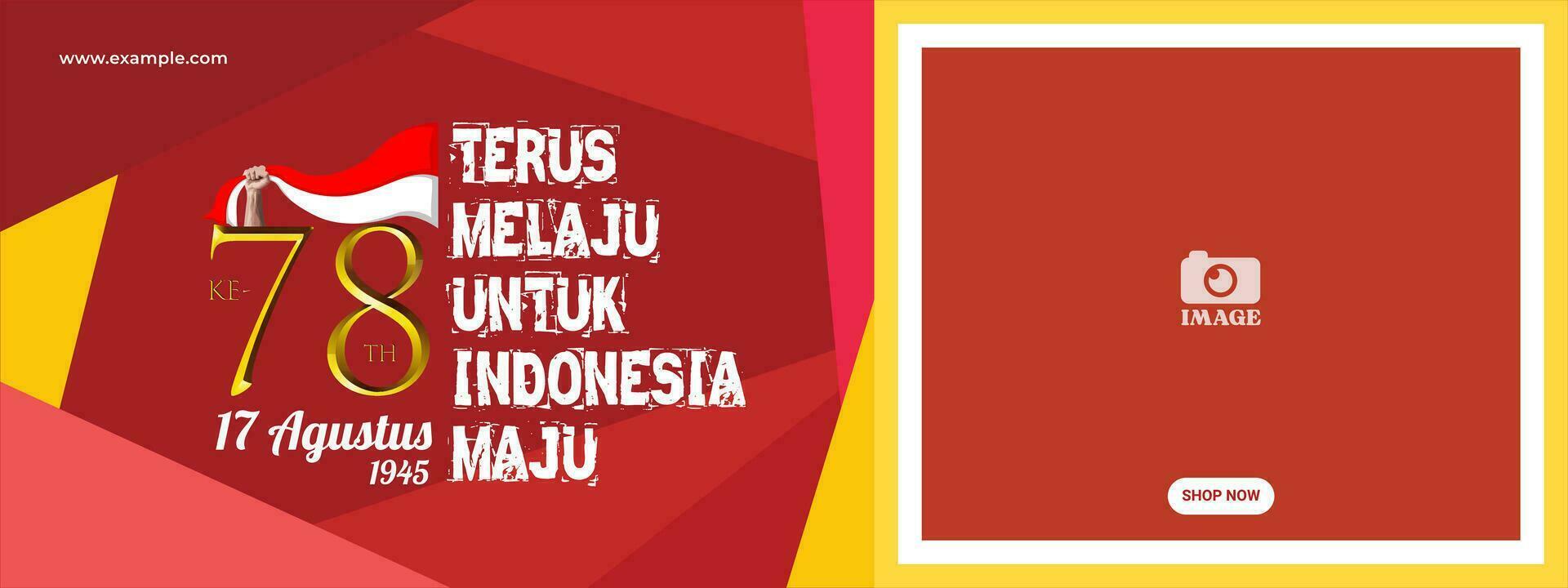 78 anos do indonésio independência dia. slogan tradução continuou para progresso para Indonésia para progresso vetor