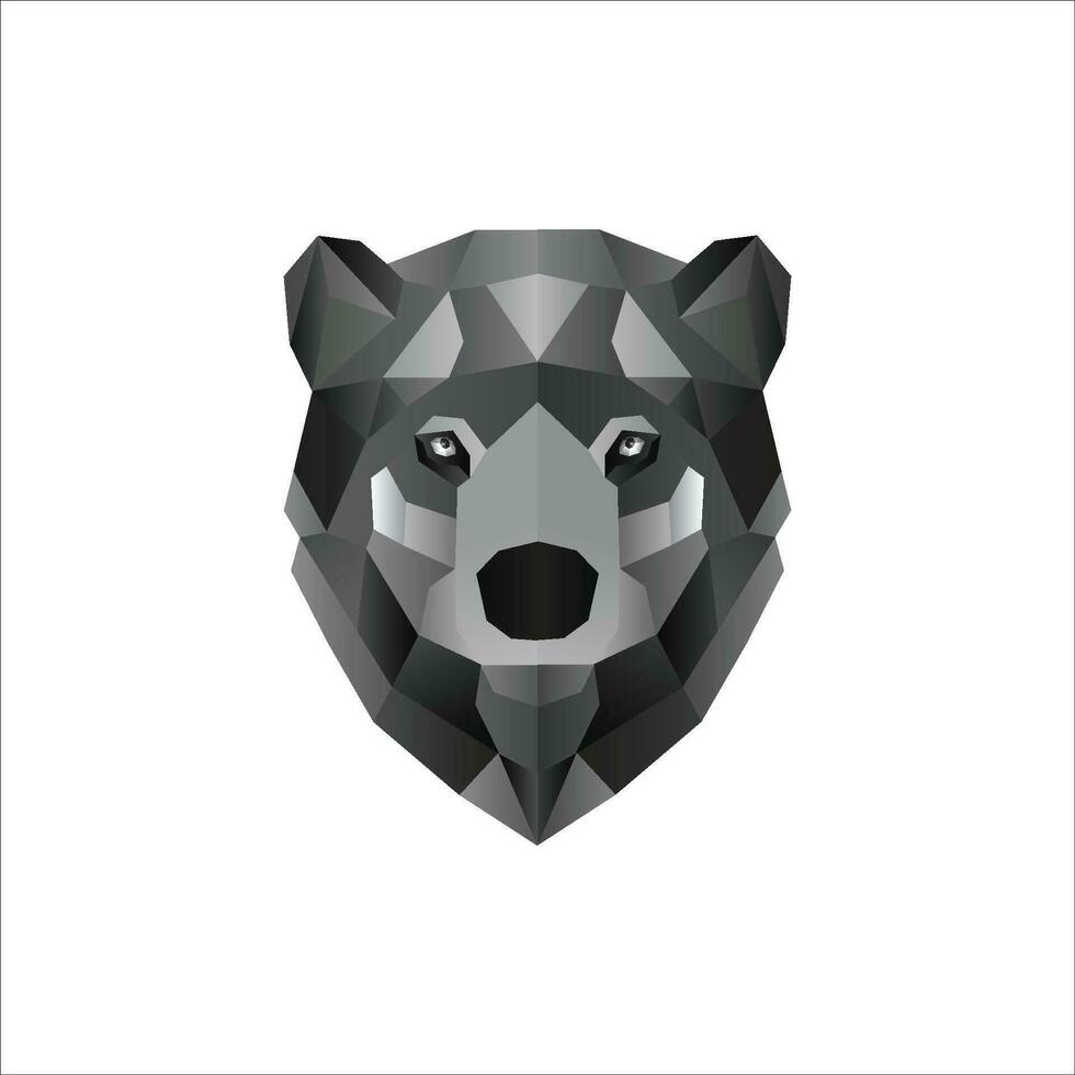 geométrico Urso cabeça logotipo Projeto vetor