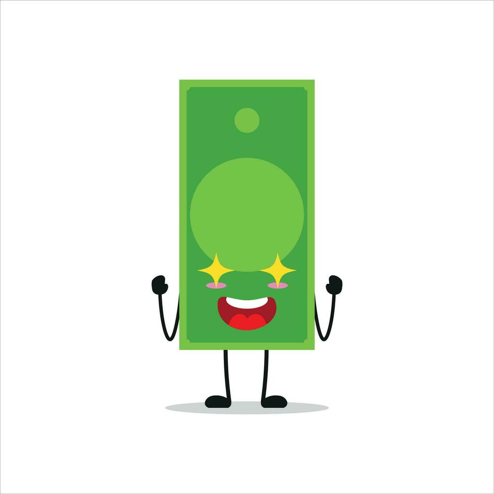 fofa animado papel dinheiro personagem. engraçado eletrizante dinheiro desenho animado emoticon dentro plano estilo. financeiro emoji vetor ilustração
