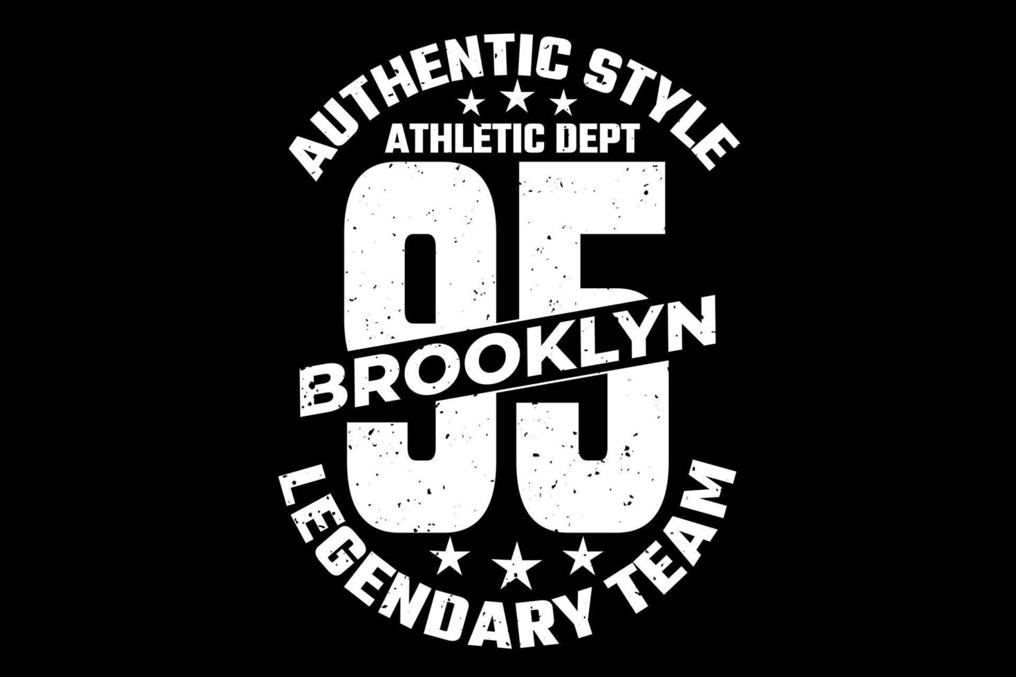 t-shirt tipografia estilo autêntico estilo vintage lendário do brooklyn vetor
