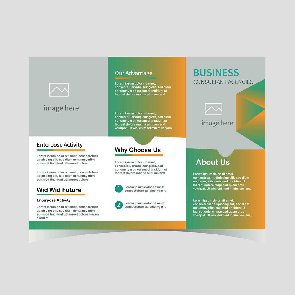 brochura de três dobras de negócios criativos vetor
