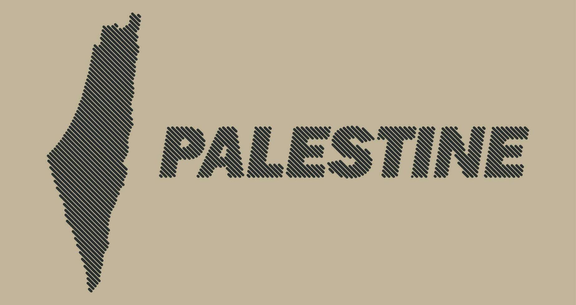 Palestina país listrado mapa rede forma amostra linha de design vetor