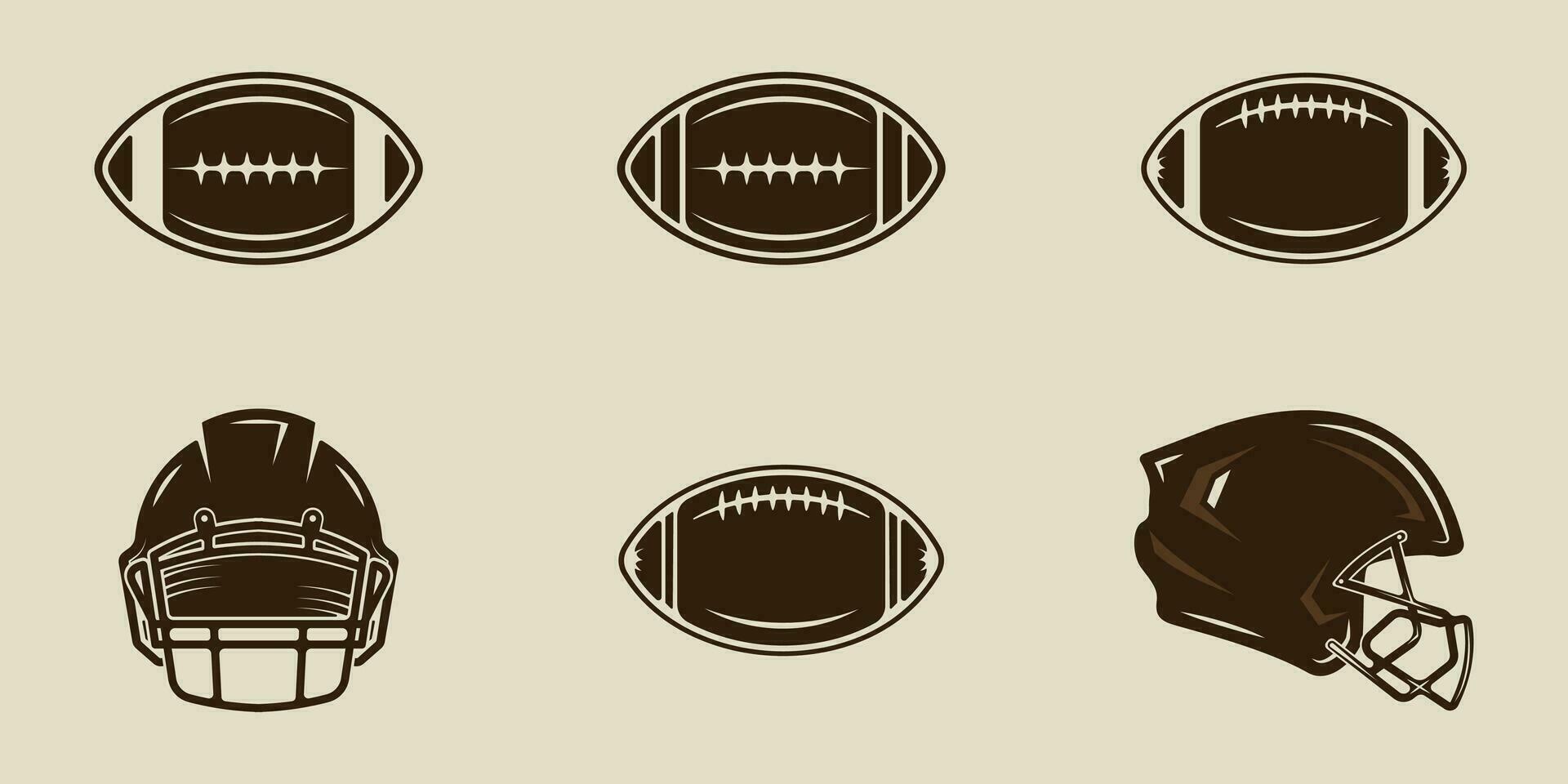 conjunto do isolado americano futebol ícone logotipo vetor ilustração modelo gráfico Projeto. agrupar coleção do vários esporte placa ou símbolo para clube ou liga torneio
