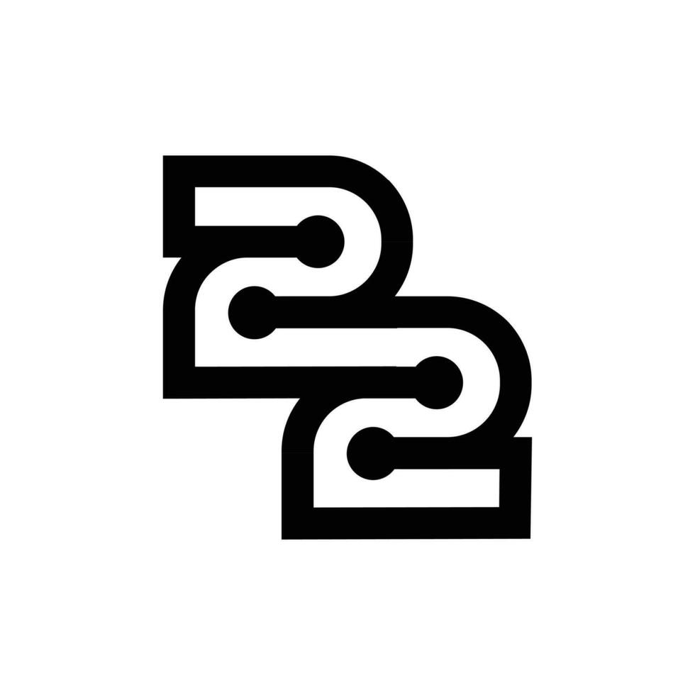 22 carta monograma logotipo ícone Projeto vetor