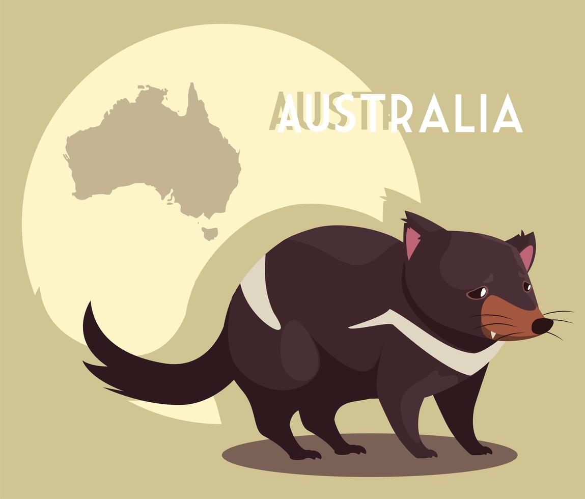 roedor com mapa da austrália ao fundo vetor