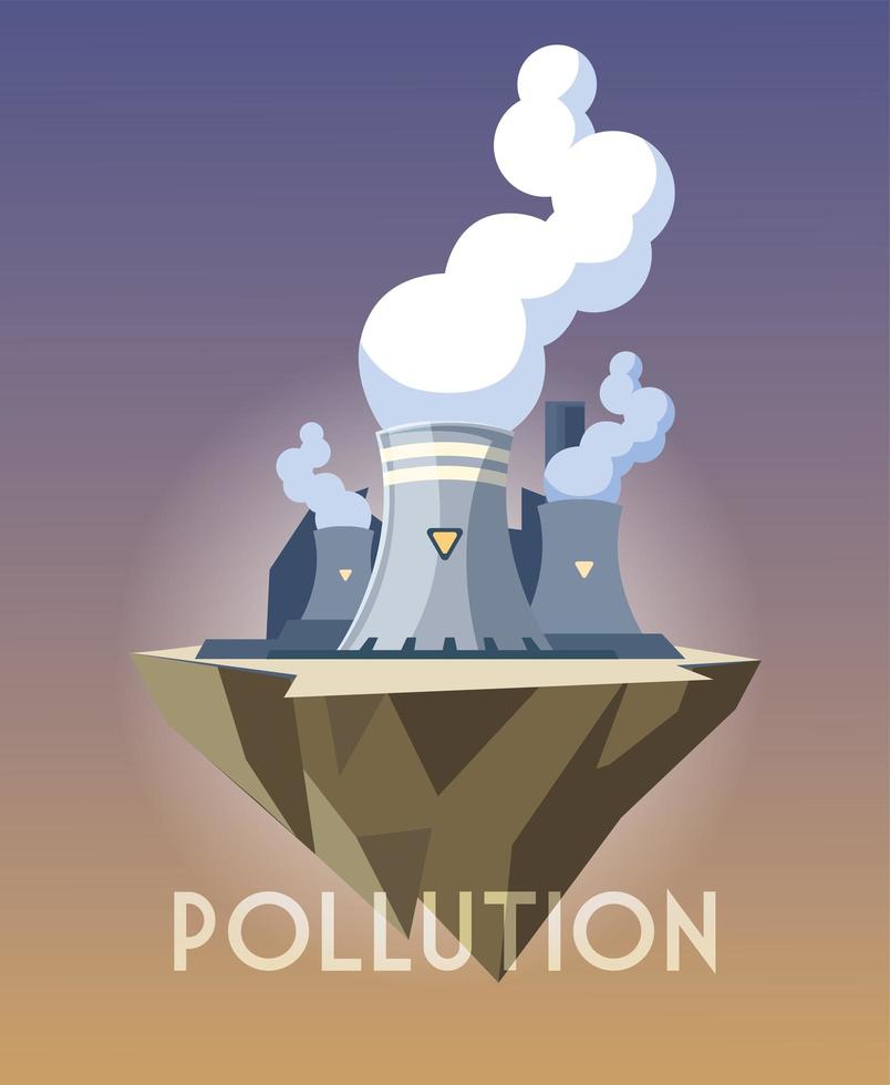 reator nuclear sobre o terreno, poluição ambiental vetor