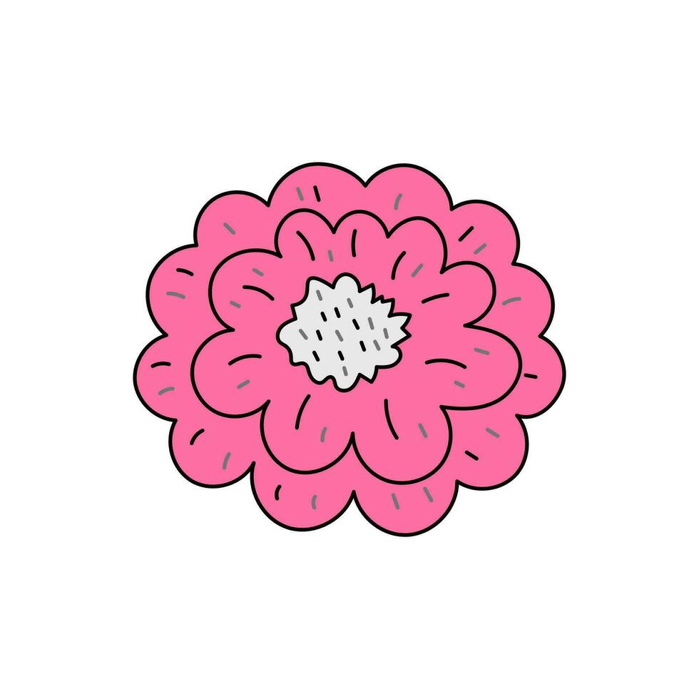 Rosa flor Flor dentro rabisco estilo vetor