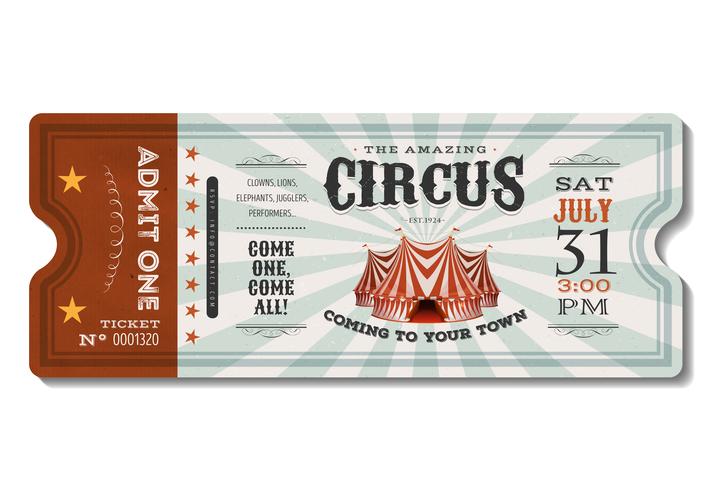 Bilhete Circo Vintage vetor