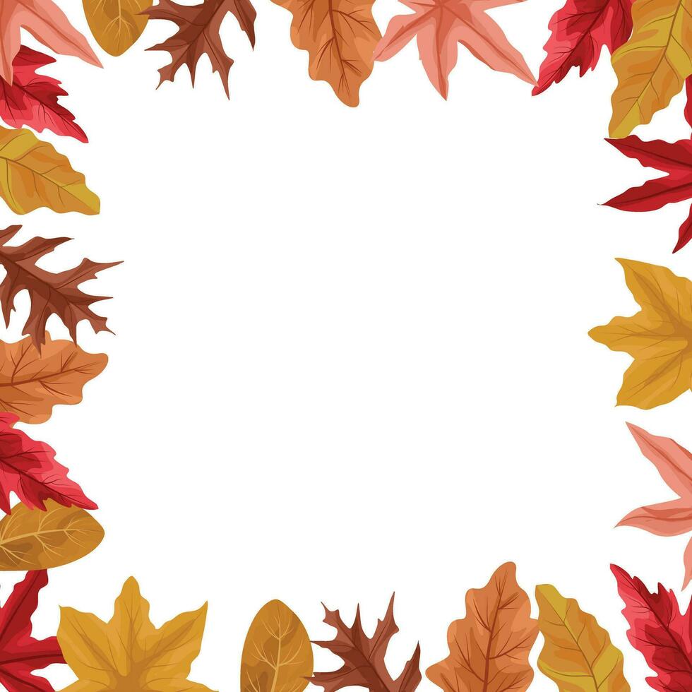 outono fronteira com seco bordo folhas decoração vetor