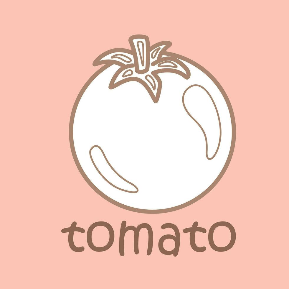 alfabeto t para tomate vocabulário escola lição desenho animado digital carimbo esboço vetor