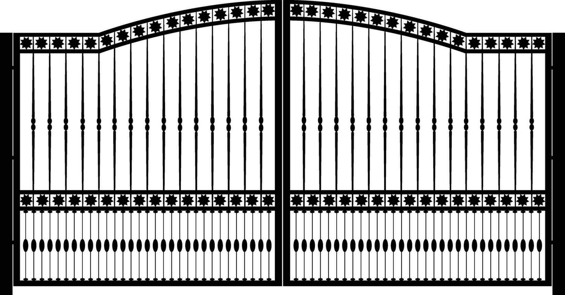 moderno forjado portões, portão ícones, portal sinais, decorativo metal portões com redemoinhos, Setas; flechas, e enfeites, vetor ilustração-3