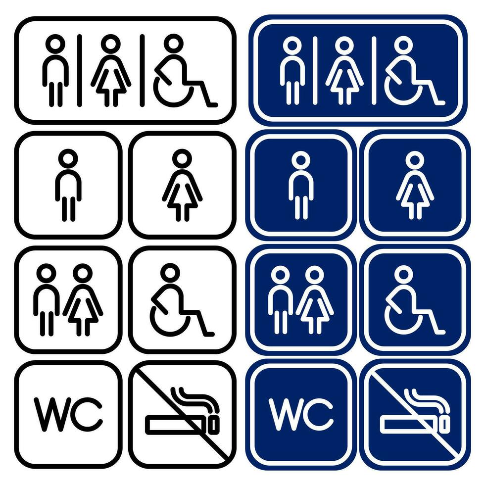universal vetor banheiro esboço ícones conjunto