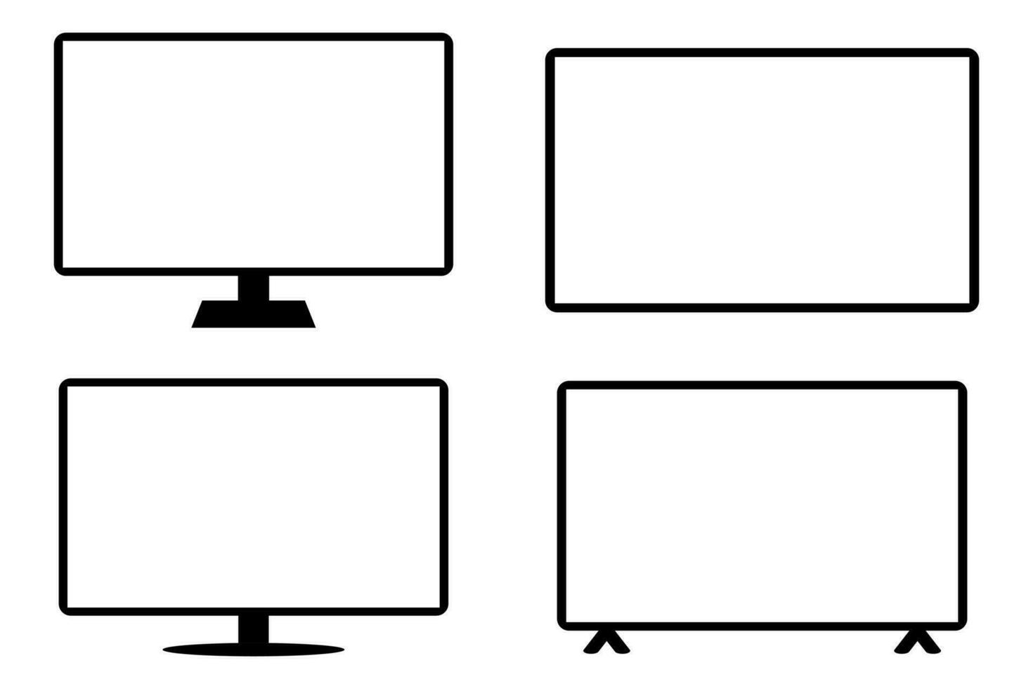 conjunto do televisão modelos, simples plano ícone vetor