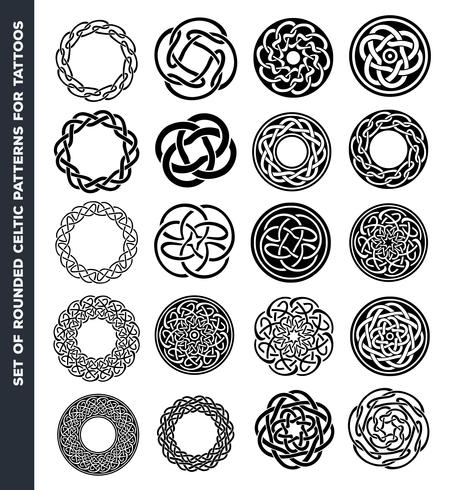 Círculos celtas e anéis para tatuagem vetor