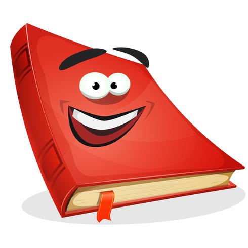 Personagem de livro vermelho vetor