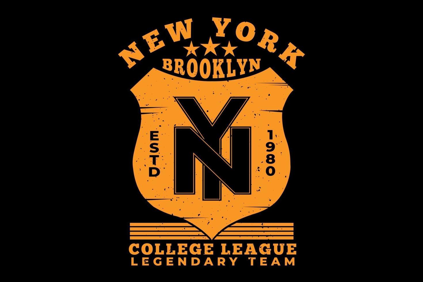 t-shirt tipografia brooklyn new york college league vetor