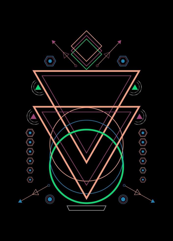 elementos de design de vetor de ornamento de geometria sagrada para o fundo