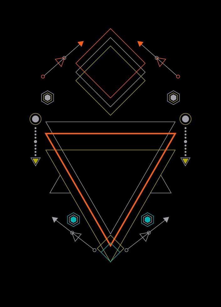 elementos de design de vetor de ornamento de geometria sagrada para o fundo