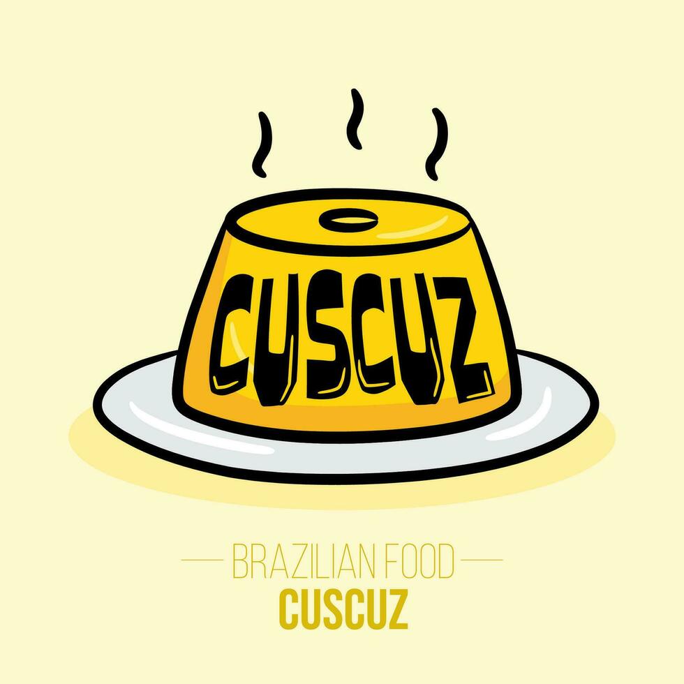 cuscuz - cuscuz - cocos - cuscuz - brasileiro Comida - nordeste Comida vetor