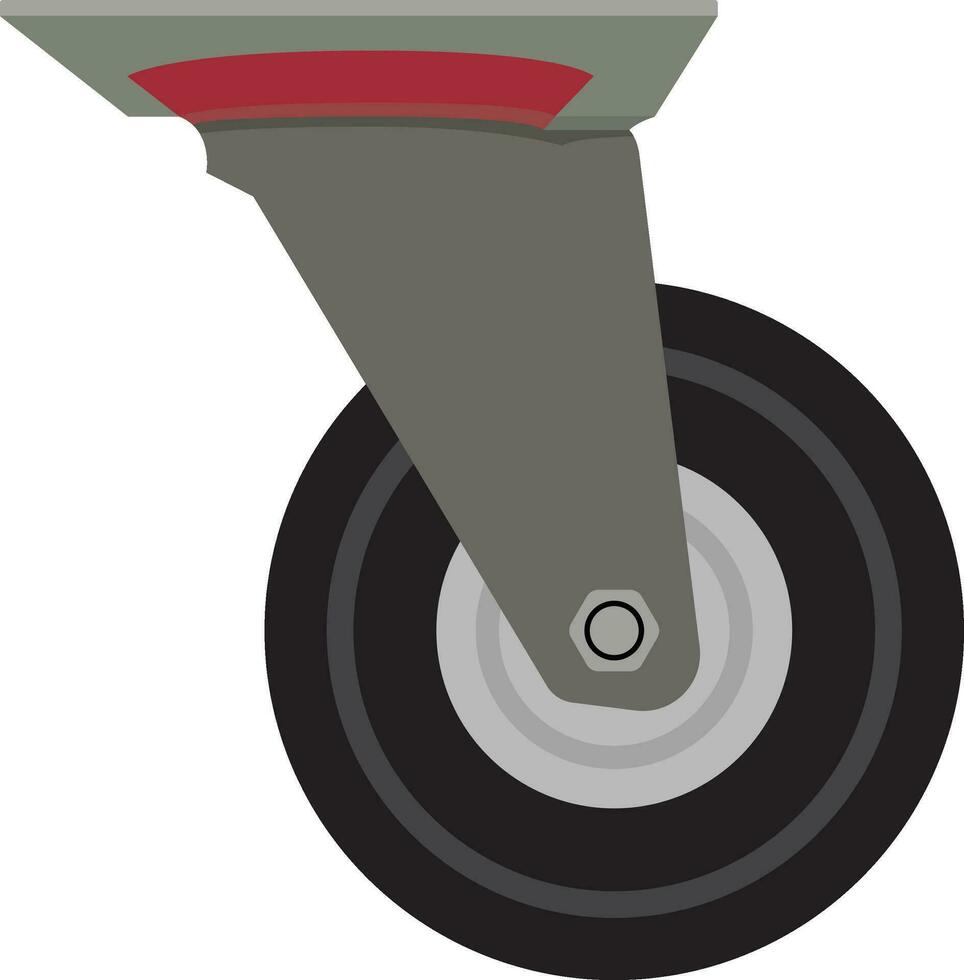 industrial borracha rodízio roda giratório vetor ilustração, borracha roda , plástico rodízio roda estoque vetor imagem