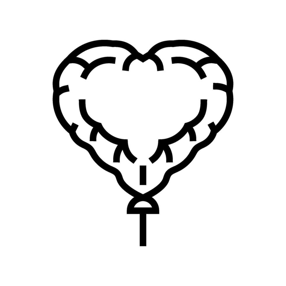 coração balão amor linha ícone vetor ilustração