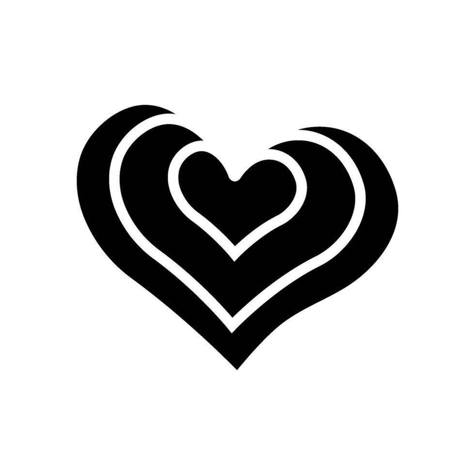 coração símbolo amor glifo ícone vetor ilustração