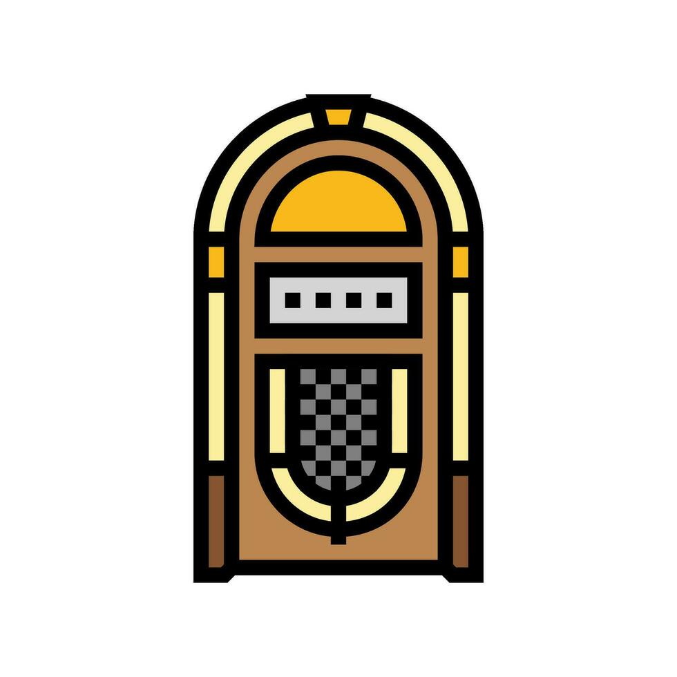 juke-box retro música cor ícone vetor ilustração