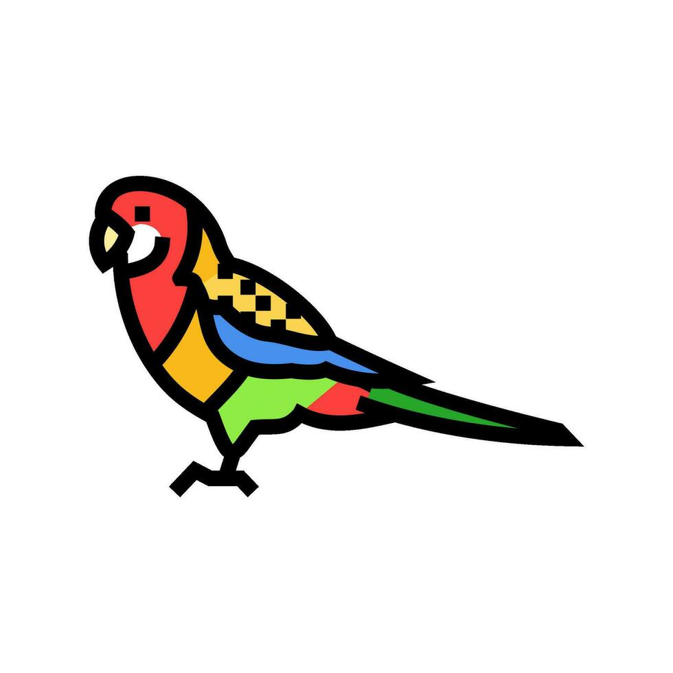 Oriental Rosella papagaio pássaro cor ícone vetor ilustração