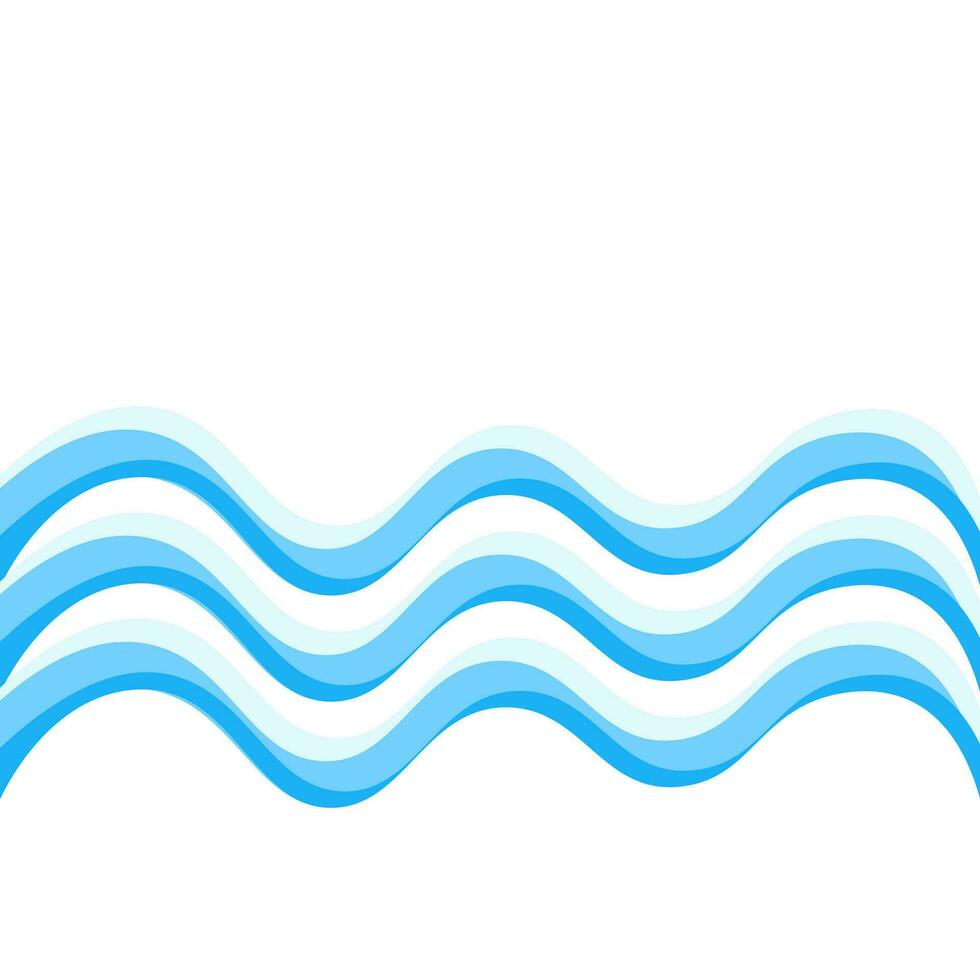 azul ondas com gradiente decorativo quadro, vetor Projeto modelo, abstrato água ondas