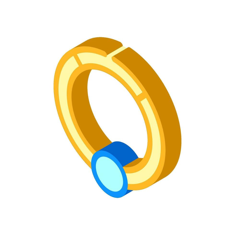 anel piercing isométrico ícone vetor ilustração