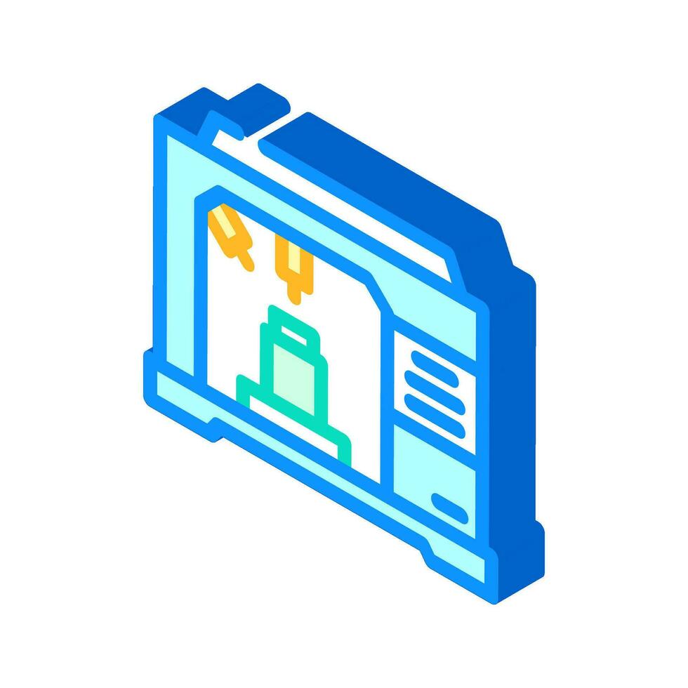 usinagem Centro fabricação engenheiro isométrico ícone vetor ilustração