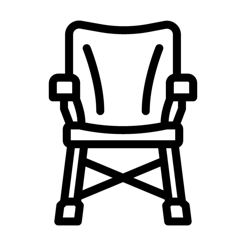 acampamento cadeira glamping linha ícone vetor ilustração