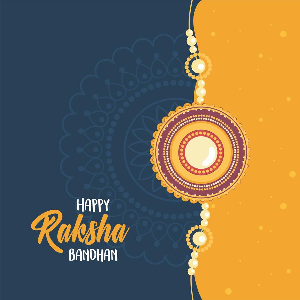 raksha bandhan, pulseira decorada de relação irmãos e irmãs celebração indiana vetor