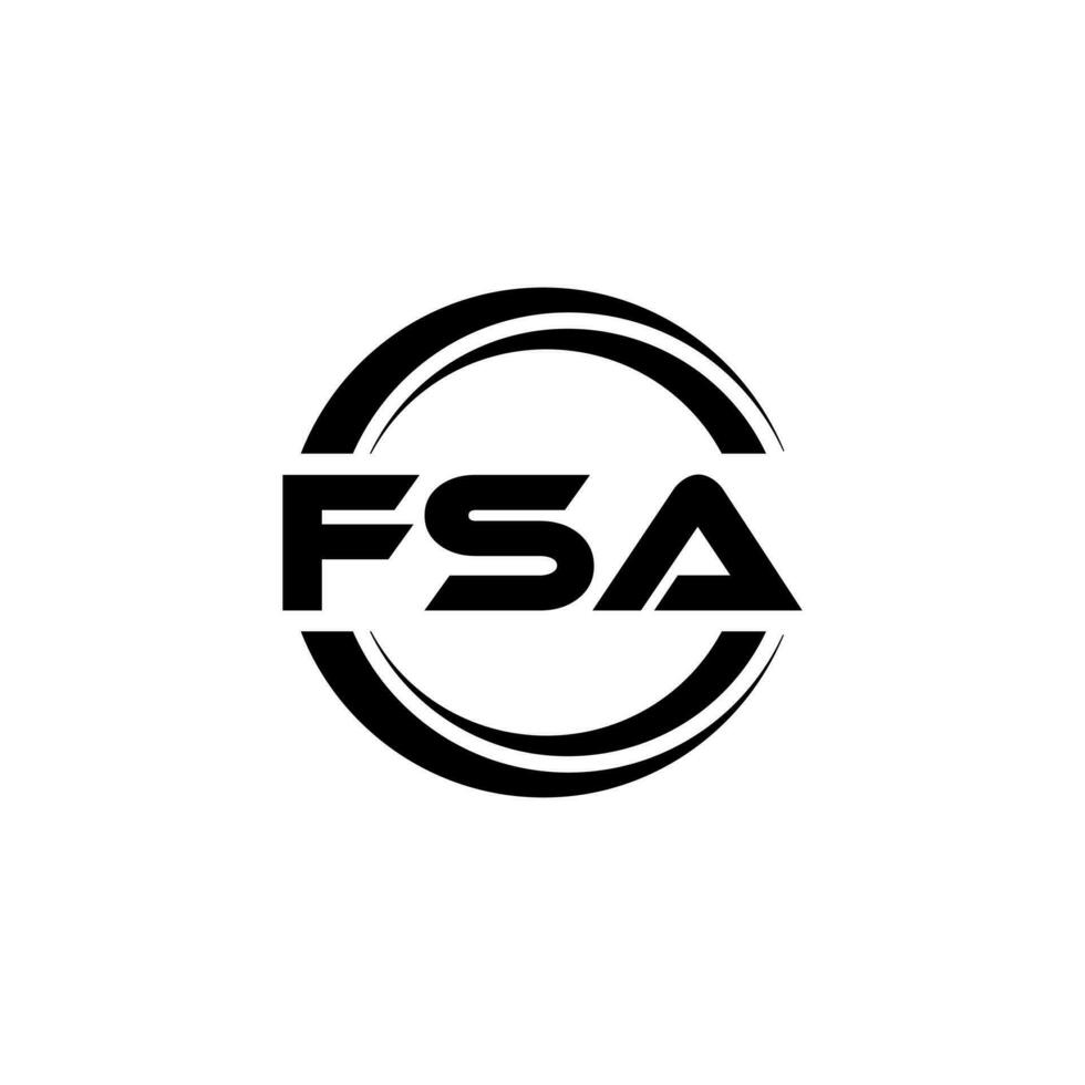 fsa logotipo projeto, inspiração para uma único identidade. moderno elegância e criativo Projeto. marca d'água seu sucesso com a impressionante isto logotipo. vetor