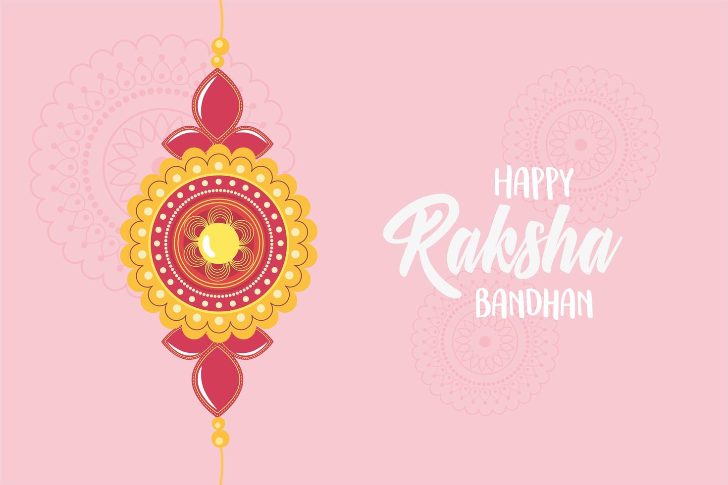 raksha bandhan, pulseira tradicional do festival indiano de irmãos e irmãs do amor vetor