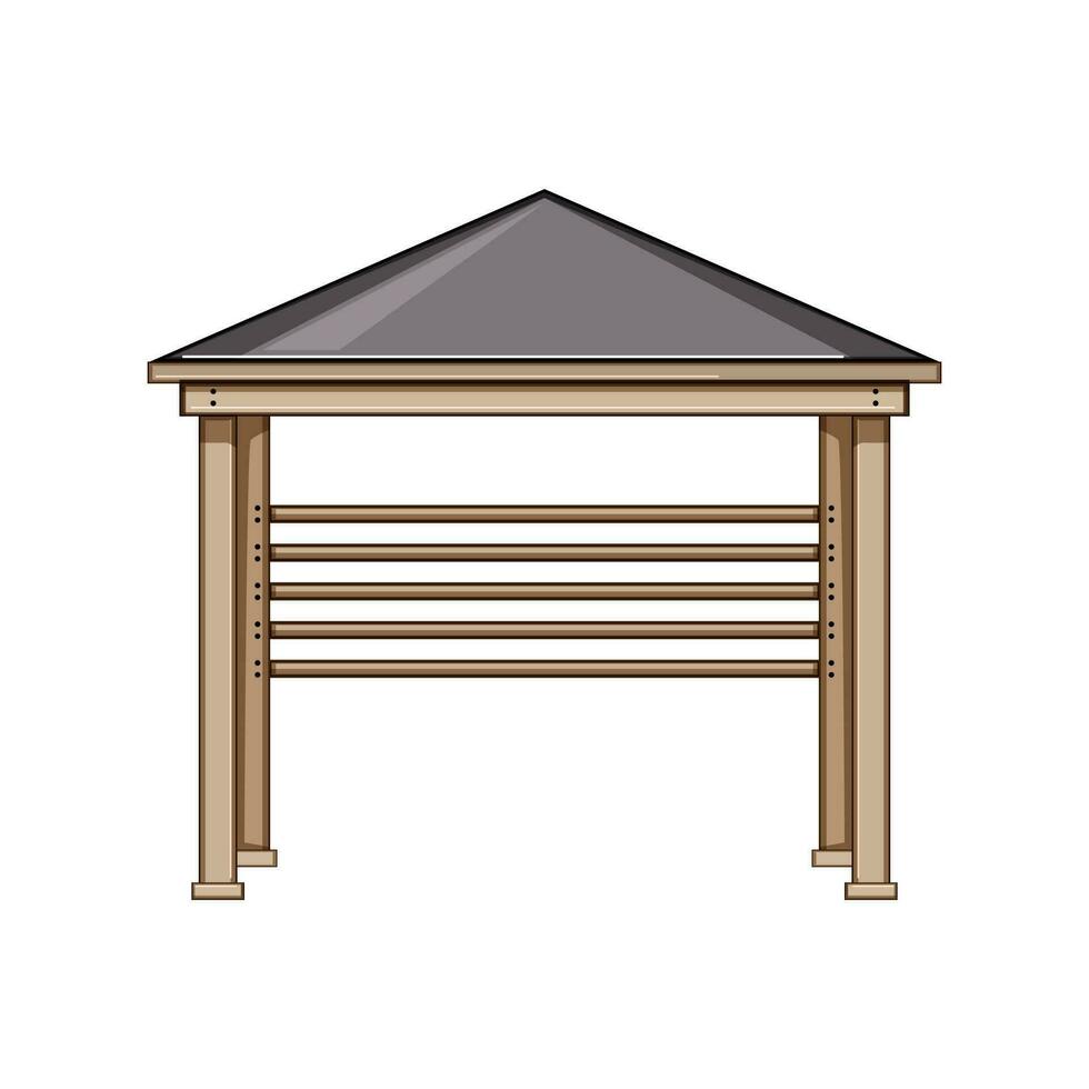 construção pérgola pátio desenho animado vetor ilustração