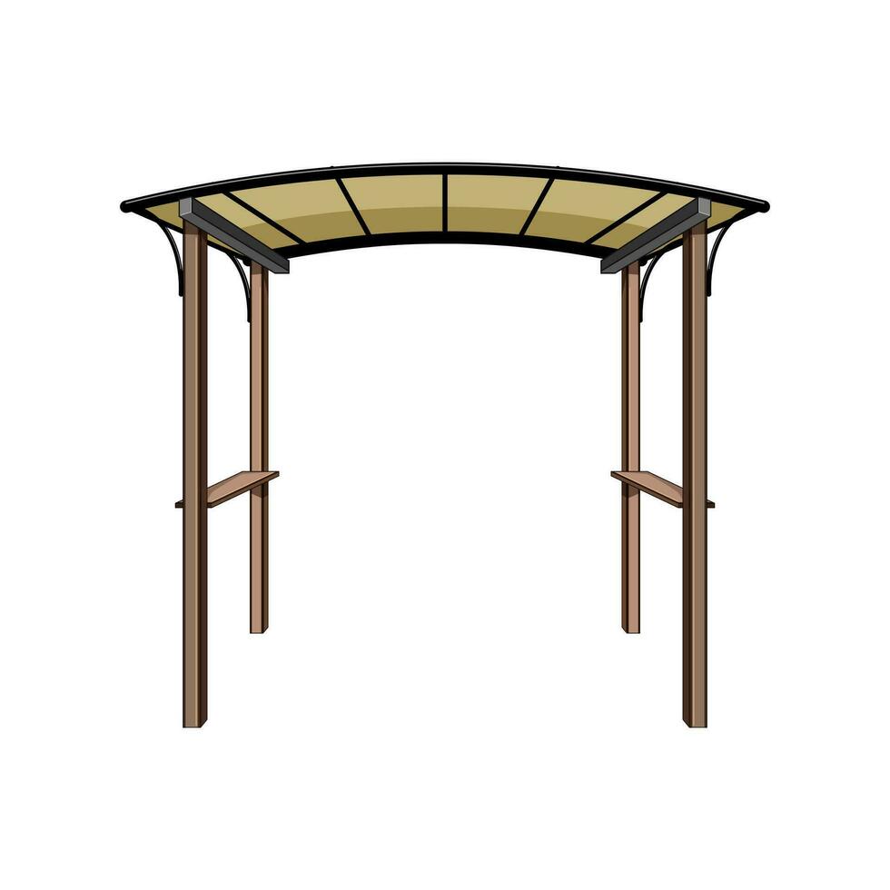 janela pérgola pátio desenho animado vetor ilustração