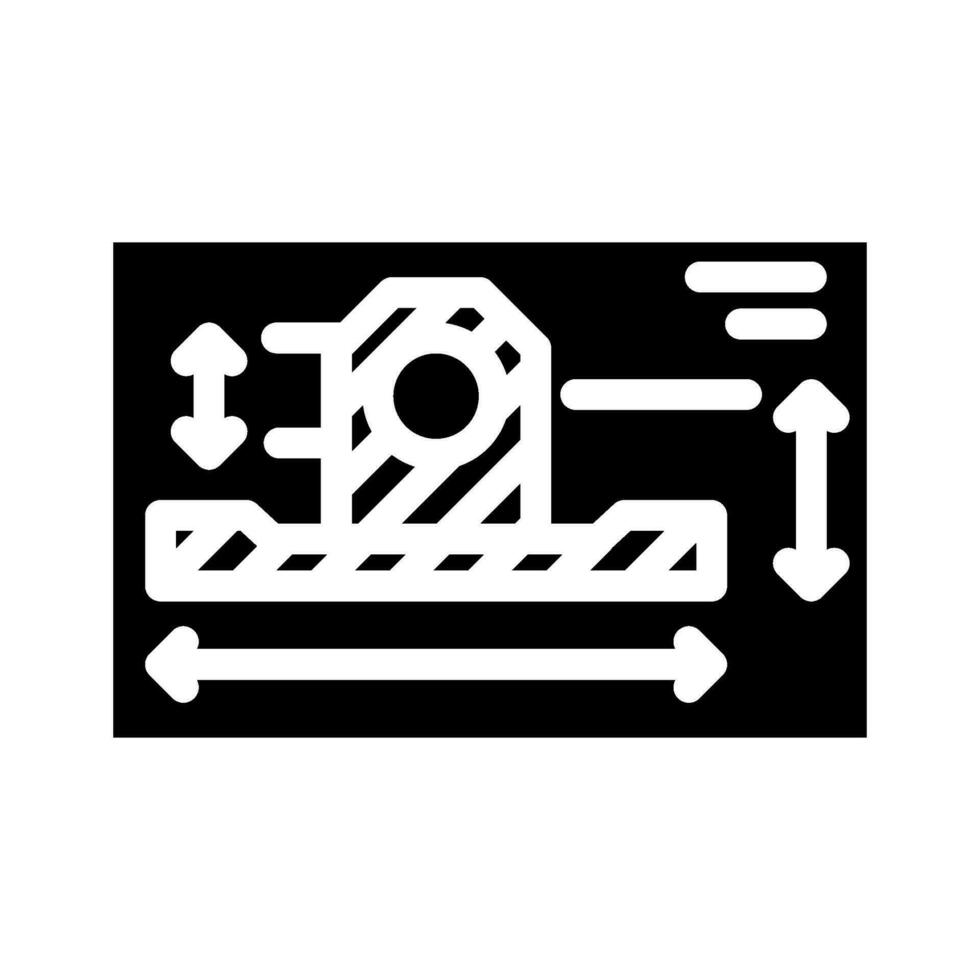 técnico desenhando mecânico engenheiro glifo ícone vetor ilustração