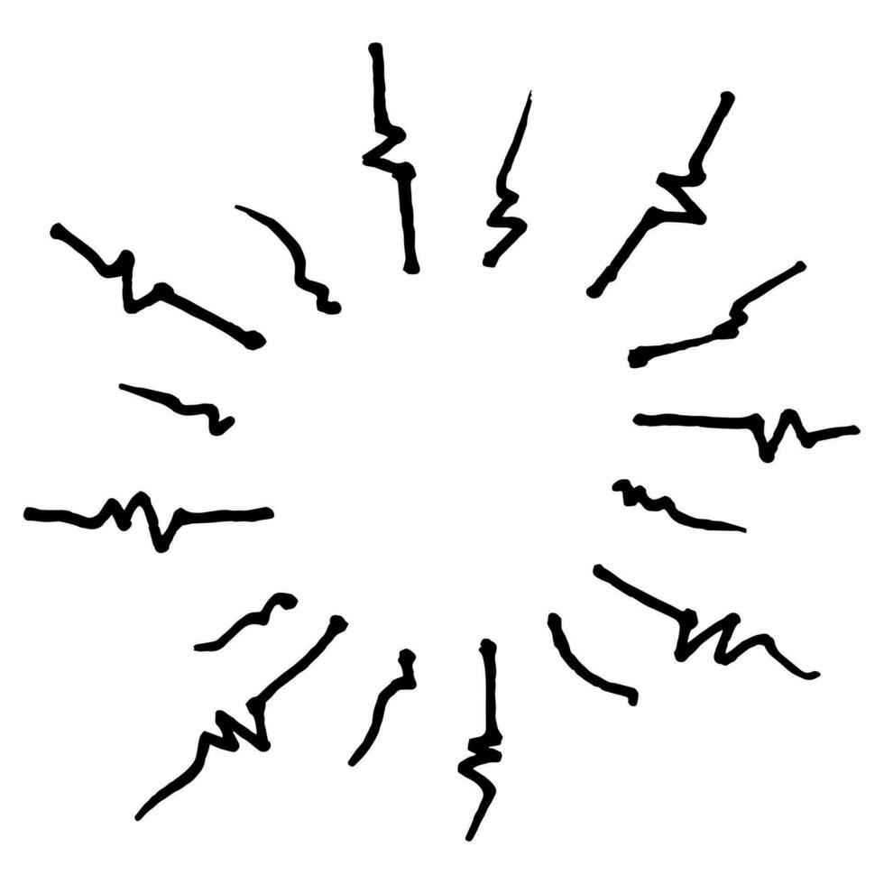 mão desenhado rabisco explosão estelar, reluzente, fogos de artifício, explosão definir. rabisco Projeto elemento. vetor ilustração