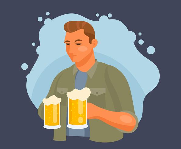 Rapazes bebendo cerveja ilustração vetor