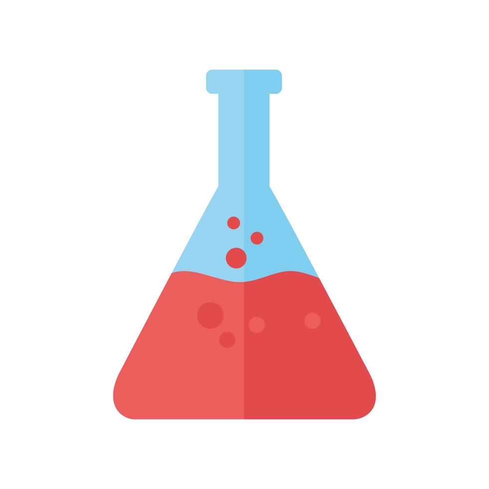 frasco de pesquisa química estilo plano de ciência vetor