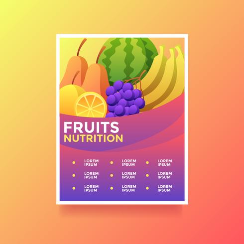 Nutrição de frutas saúde estilo de vida Flyer Vector