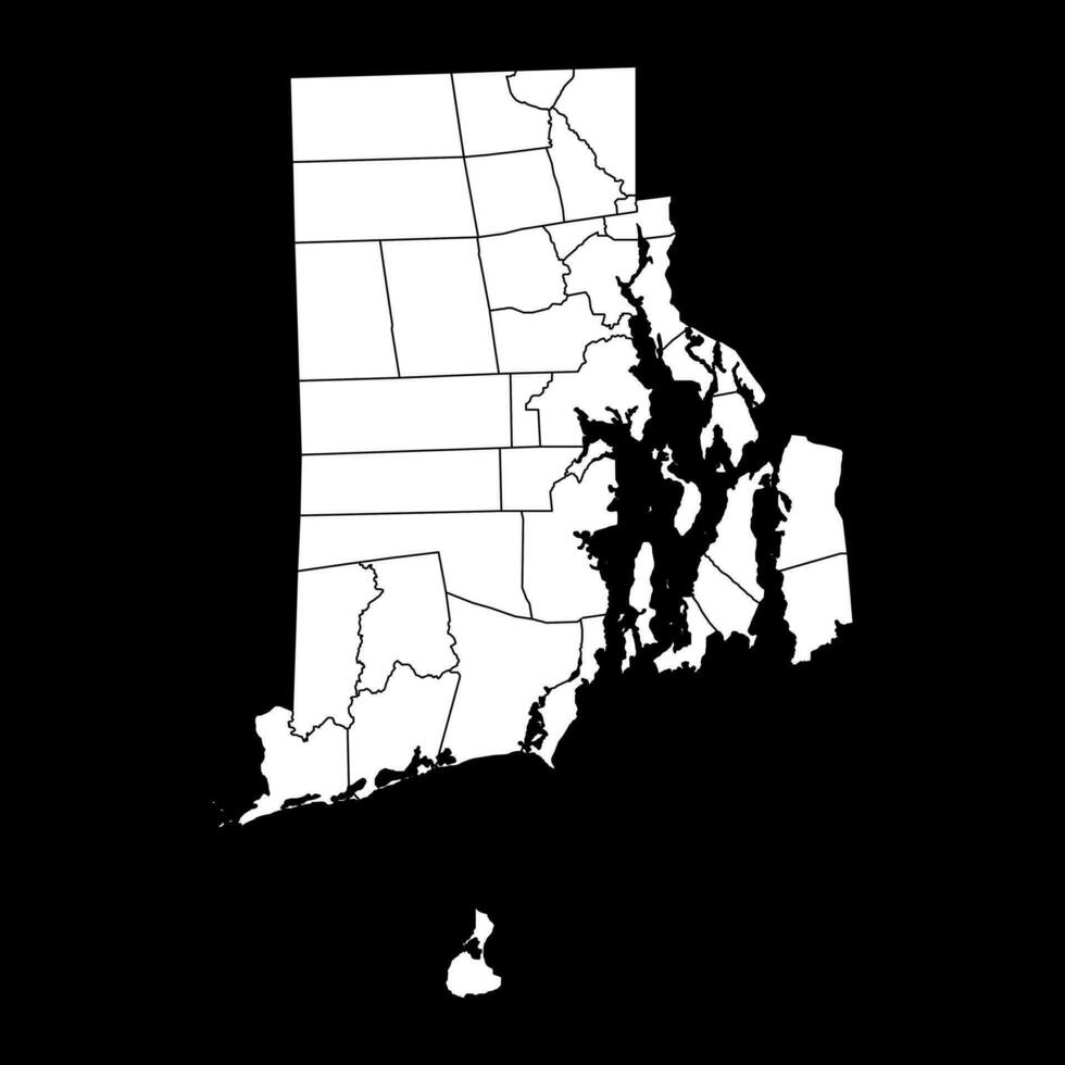 Rhode ilha Estado mapa com condados. vetor ilustração.