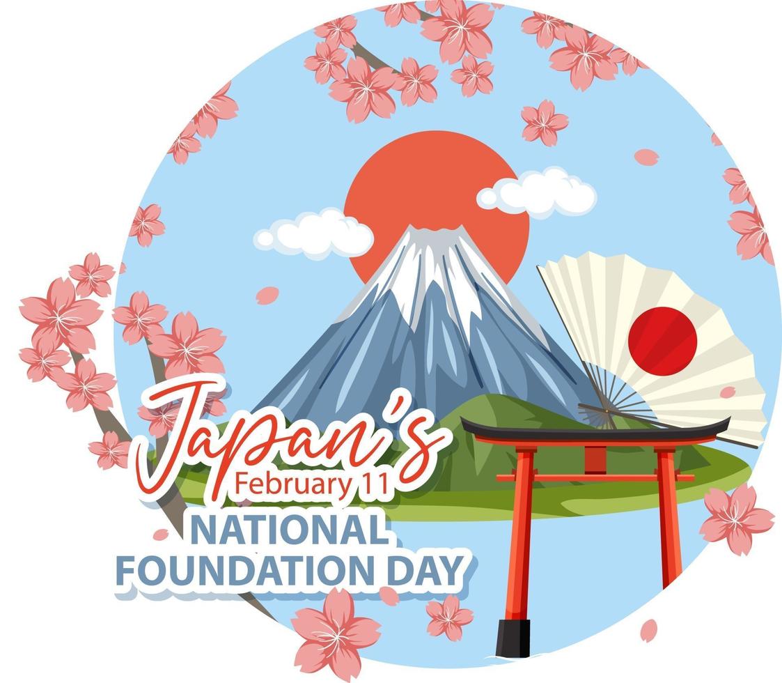 banner do dia da fundação nacional do Japão com vetor