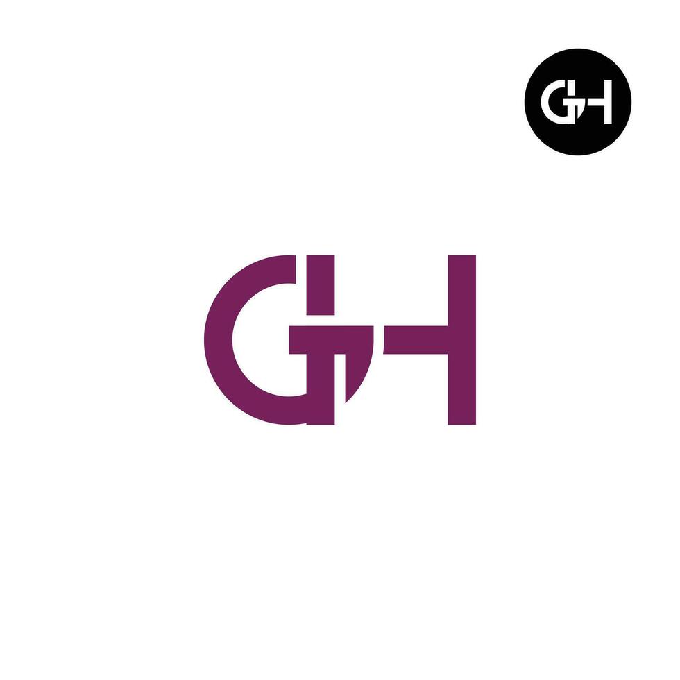 carta gh monograma logotipo Projeto vetor