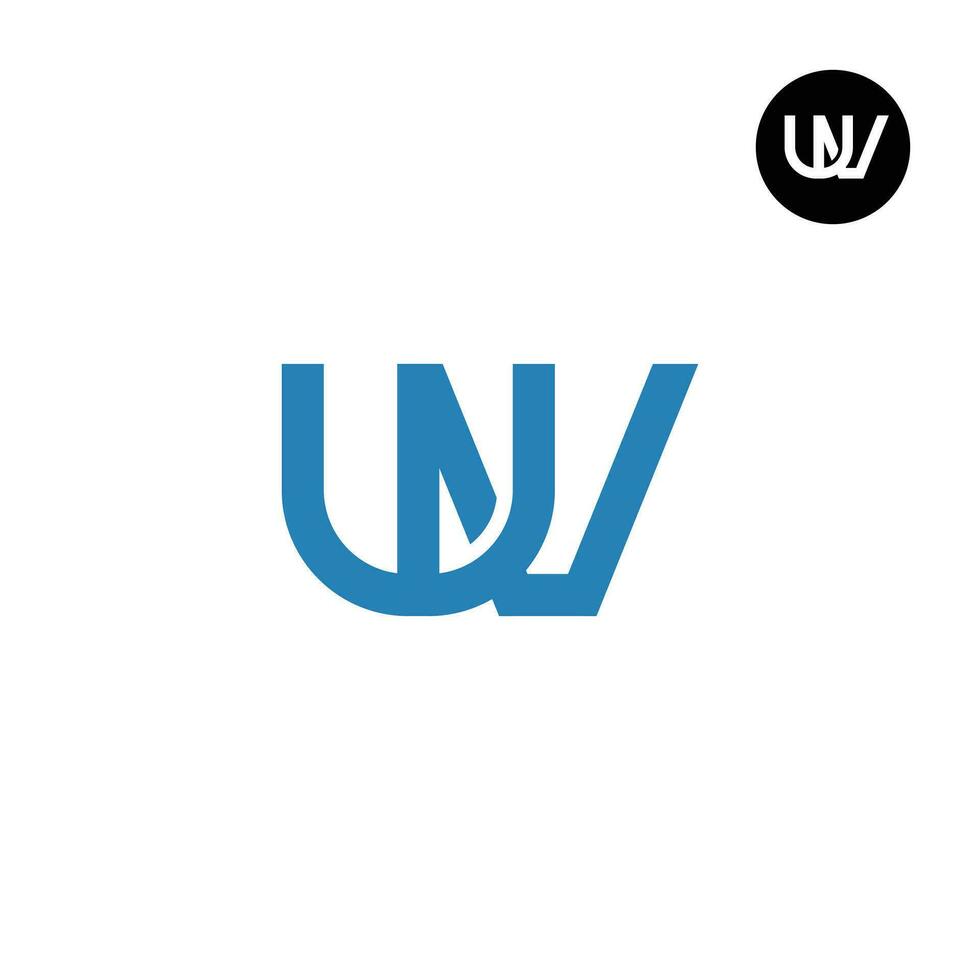 carta wv monograma logotipo Projeto vetor