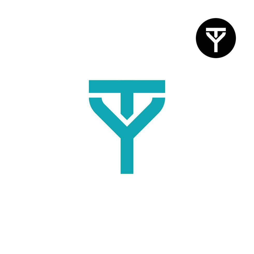 carta ty yt monograma logotipo Projeto simples vetor