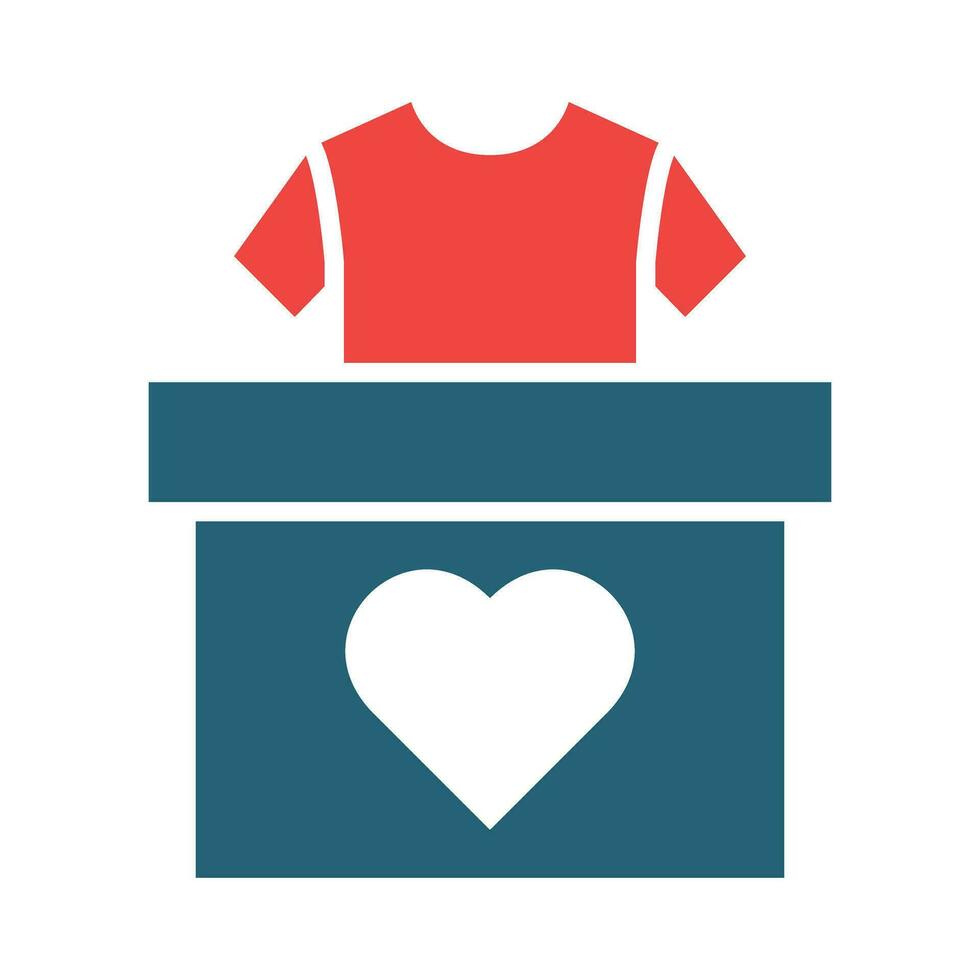 roupas doação glifo dois cor ícone para pessoal e comercial usar. vetor