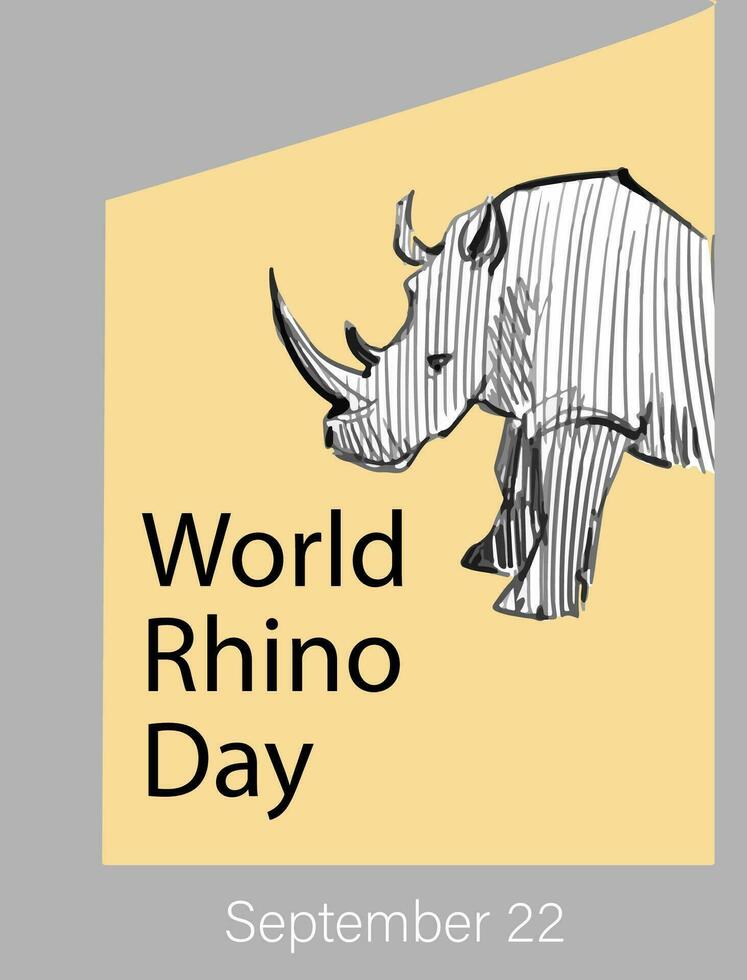 mundo rinoceronte dia setembro 22 poster, bandeira, cartão postal, cartão vetor